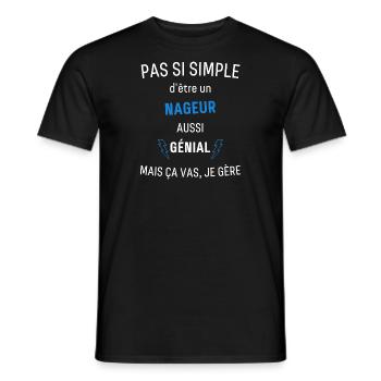 Tolles Schwimmer-T-Shirt - Männer T-Shirt - Schwarz - Vorne - AI Model Male 178 light (178cm)