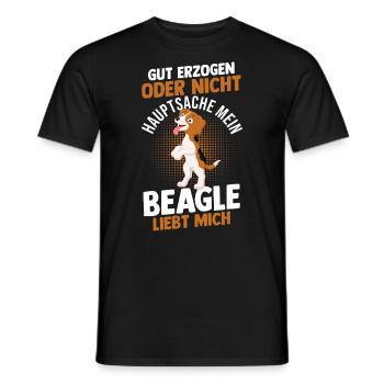 Hund Beagle - Männer T-Shirt - Schwarz - Vorne - AI Model Male 178 light (178cm)