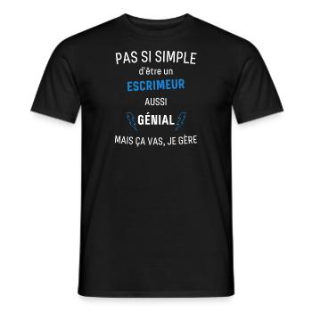 Escrimeur Génial - T-shirt homme - noir - Devant - AI Model Male 178 light (178cm)