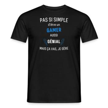 Gamer Génial - T-shirt homme - noir - Devant - AI Model Male 178 light (178cm)