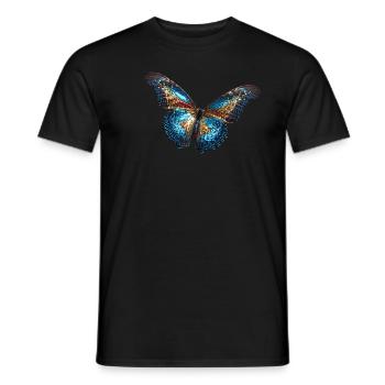 butterfly ,sequins,gold,metallic - Men's T-Shirt - black - Front - AI Model Male 178 light (178cm)