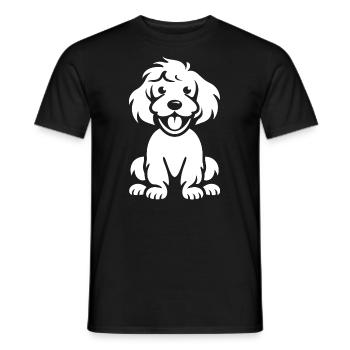 Chien cocker - T-shirt homme - noir - Devant - AI Model Male 178 light (178cm)