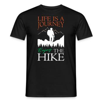 La vie est un voyage Profitez de la randonnée - T-shirt homme - noir - Devant - AI Model Male 178 light (178cm)