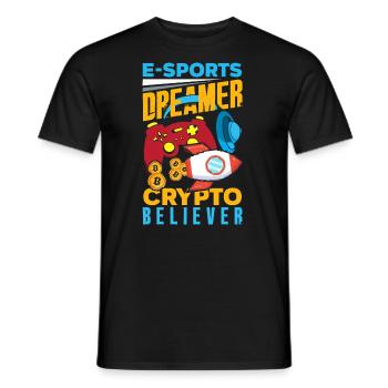 Cryptocurrency Rewards Gaming Blockchain Gamer - Men's T-Shirt - black - Front - AI Model Male 178 light (178cm)