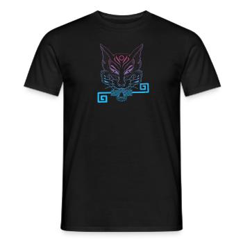 Kitsune fox mask - Men's T-Shirt - black - Front - AI Model Male 178 light (178cm)