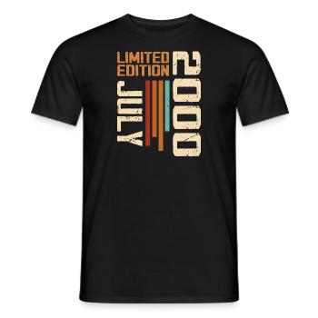 July 2000 Birthday Gift 2000 July 2000 - Men's T-Shirt - black - Front - AI Model Male 178 light (178cm)