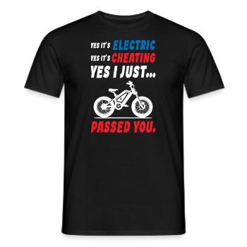 Yes it's E Bike - Men's T-Shirt - black - Front - AI Model Male 178 light (178cm)