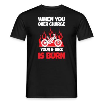 When you Overcharge your E Bike - Men's T-Shirt - black - Front - AI Model Male 178 light (178cm)