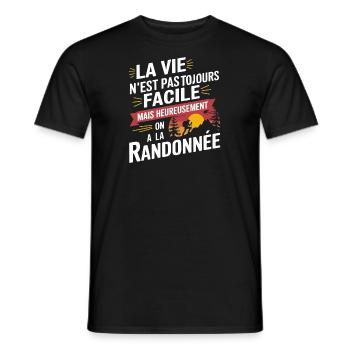 Heureusement on a la randonnée - T-shirt homme - noir - Devant - AI Model Male 178 light (178cm)