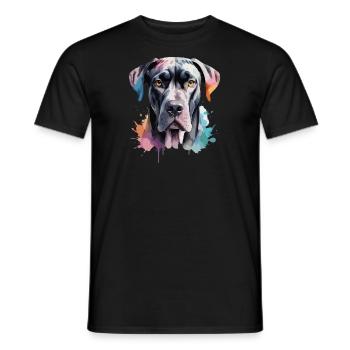 Deutsche Dogge Deutsche Dogge Hund Cool Groß - Männer T-Shirt - Schwarz - Vorne - AI Model Male 178 light (178cm)