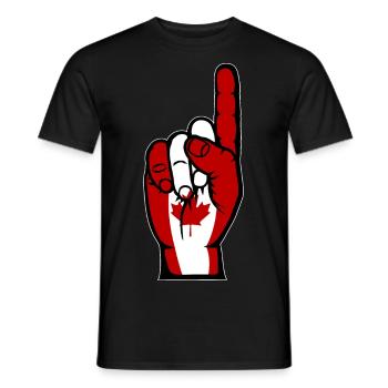 Drapeau du Canada numéro 1 - T-shirt homme - noir - Devant - AI Model Male 178 light (178cm)