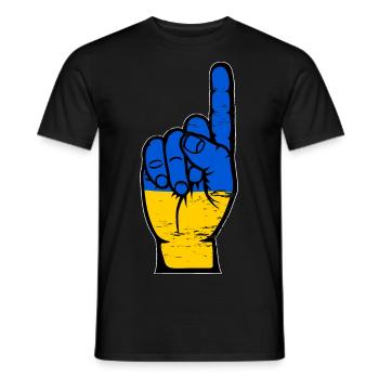 Ukraine Flagge Nummer 1 used - Männer T-Shirt - Schwarz - Vorne - AI Model Male 178 light (178cm)