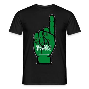 Drapeau numéro 1 de l’Arabie saoudite - T-shirt homme - noir - Devant - AI Model Male 178 light (178cm)