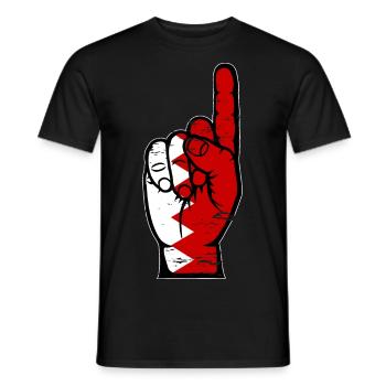 Bahrain flag number 1 used - Men's T-Shirt - black - Front - AI Model Male 178 light (178cm)