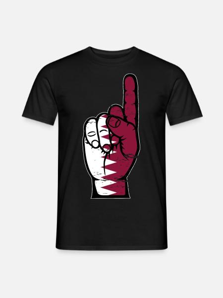 Qatar flag number 1 used - Men's T-Shirt - black