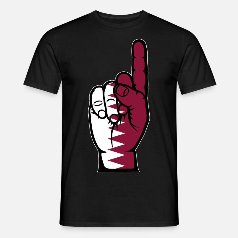 Katar Flagge Nummer 1 - Männer T-Shirt - Schwarz