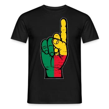 Benin flag number 1 used - Men's T-Shirt - black - Front - AI Model Male 178 light (178cm)