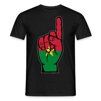 Drapeau du Burkina Faso numéro 1 - T-shirt homme - noir - Devant - AI Model Male 178 light (178cm)