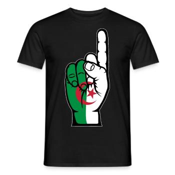 Algerien Flagge Nummer 1 - Männer T-Shirt - Schwarz - Vorne - AI Model Male 178 light (178cm)