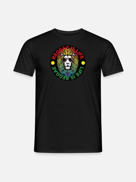 Reggae Is Life (Round) - Men's T-Shirt - black