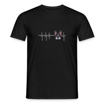 Dog Heartbeat I Drôle Boston Terrier - T-shirt homme - noir - Devant - AI Model Male 178 light (178cm)