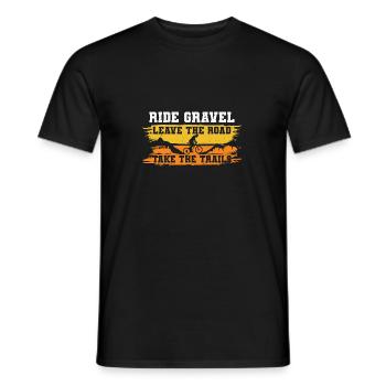 Rouler en gravier Quitter la route prendre les sentiers - T-shirt homme - noir - Devant - AI Model Male 178 light (178cm)
