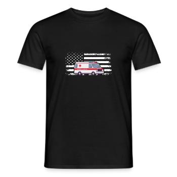 Ambulance Drapeau Ambulance Parademic EMT - T-shirt homme - noir - Devant - AI Model Male 178 light (178cm)