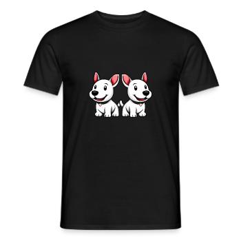 Bull Terrier Dog Comic - Men's T-Shirt - black - Front - AI Model Male 178 light (178cm)