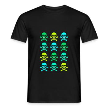 Skull / Pattern / Green - Men's T-Shirt - black - Front - AI Model Male 178 light (178cm)