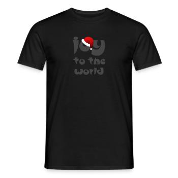 Christian Christmas Design Joy to the World - Men's T-Shirt - black - Front - AI Model Male 178 light (178cm)