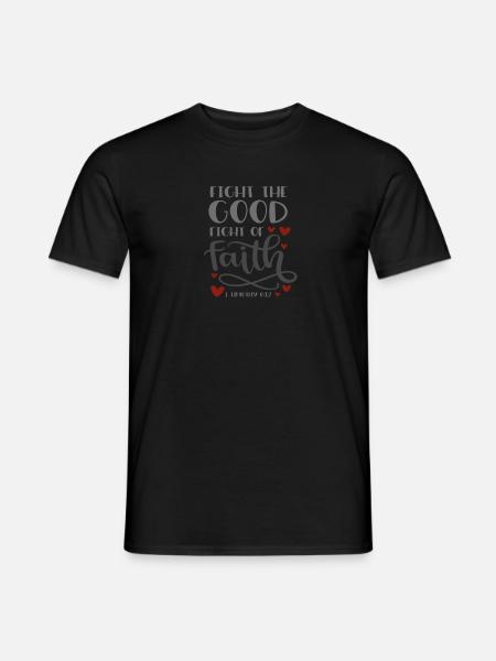 Christliches Design Guter Kampf des Glaubens - Männer T-Shirt - Schwarz