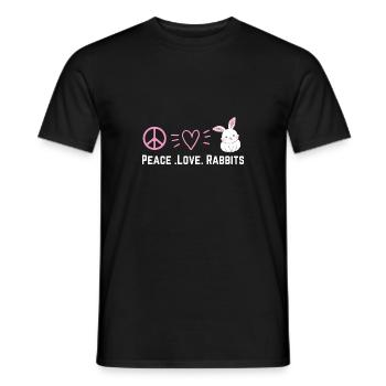 Peace Love Rabbits Friede Liebe Kaninchen - Männer T-Shirt - Schwarz - Vorne - AI Model Male 178 light (178cm)