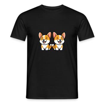 Corgi Dog Comic - Men's T-Shirt - black - Front - AI Model Male 178 light (178cm)