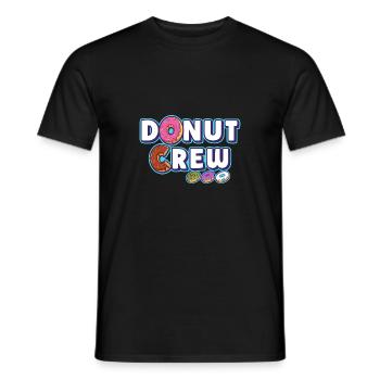 Donut Candy Gebak Gebakken goederen Donut Crew - Heren T-shirt - zwart - Voor - AI Model Male 178 light (178cm)