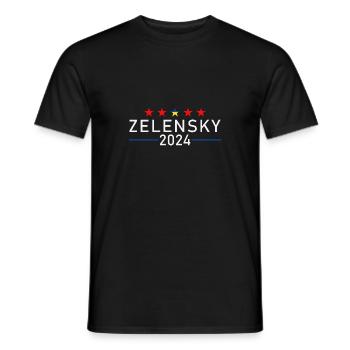 ZELENSKY 2024 - Men's T-Shirt - black - Front - AI Model Male 178 light (178cm)