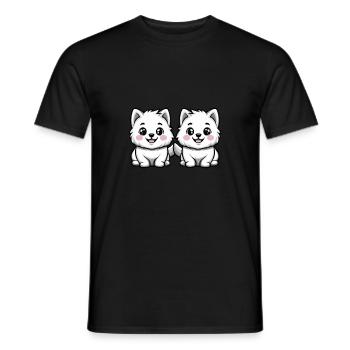 Samoyed Dog Comic - Men's T-Shirt - black - Front - AI Model Male 178 light (178cm)
