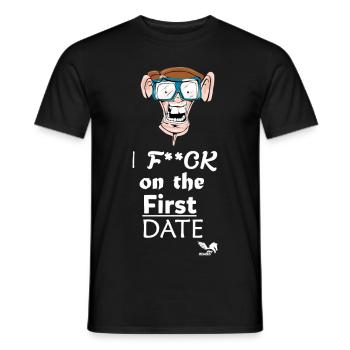 Nerd Party Messs Up Sex First Date Nerd Geek Boy - Men's T-Shirt - black - Front - AI Model Male 178 light (178cm)
