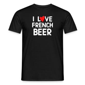 I love French beer humor beer - Men's T-Shirt - black - Front - AI Model Male 178 light (178cm)