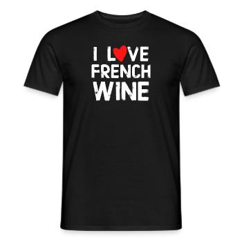 I love The French Wine Funny Gift - Men's T-Shirt - black - Front - AI Model Male 178 light (178cm)