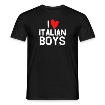 j'adore les garçons italiens - T-shirt homme - noir - Devant - AI Model Male 178 light (178cm)