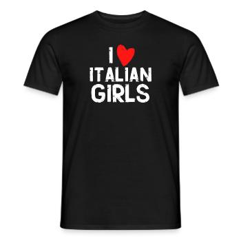 j'adore les filles italiennes - T-shirt homme - noir - Devant - AI Model Male 178 light (178cm)