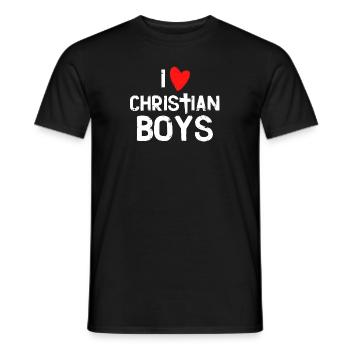 I love Christian Boys I love - Men's T-Shirt - black - Front - AI Model Male 178 light (178cm)