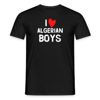 j'adore les garçons algériens - T-shirt homme - noir - Devant - AI Model Male 178 light (178cm)