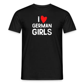 J'adore les filles allemandes - T-shirt homme - noir - Devant - AI Model Male 178 light (178cm)