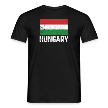 Hungary Hungary Flag Hungarian Pride Hungarian - Men's T-Shirt - black - Front - AI Model Male 178 light (178cm)