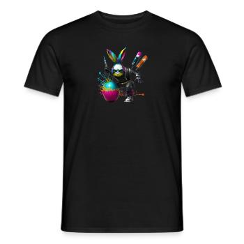 Zukunfts Technologie Osterhase mit Osterei - Männer T-Shirt - Schwarz - Vorne - AI Model Male 178 light (178cm)