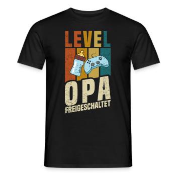 Level Opa Freigeschaltet - Männer T-Shirt - Schwarz - Vorne - AI Model Male 178 light (178cm)