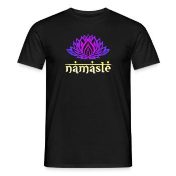 Namaste Lotus Blüte - Männer T-Shirt - Schwarz - Vorne - AI Model Male 178 light (178cm)