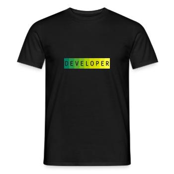 Developer - inscription - Men's T-Shirt - black - Front - AI Model Male 178 light (178cm)