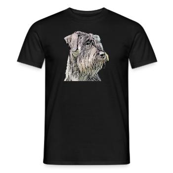 Giant Schnauzer Dog Head Cartoon Retro design - Men's T-Shirt - black - Front - AI Model Male 178 light (178cm)